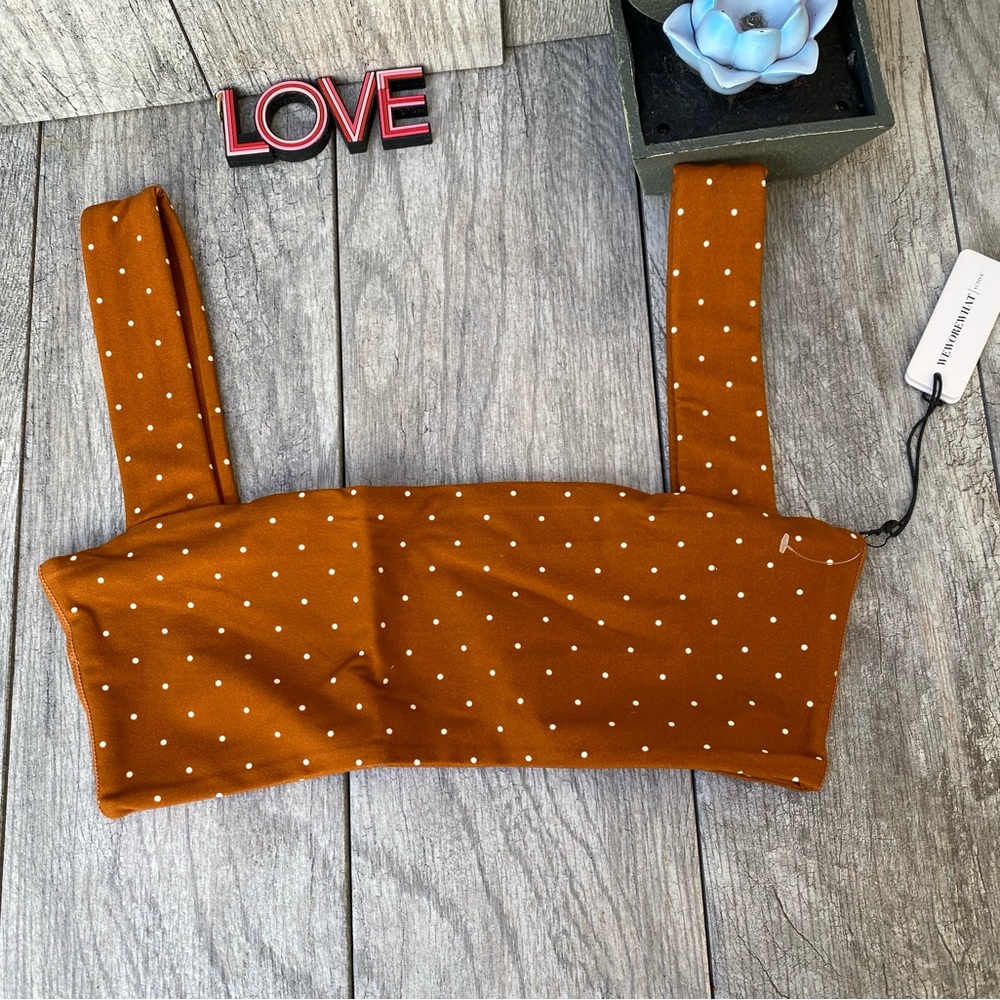 WeWoreWhat Polk Dot bandeau style bra Top size M